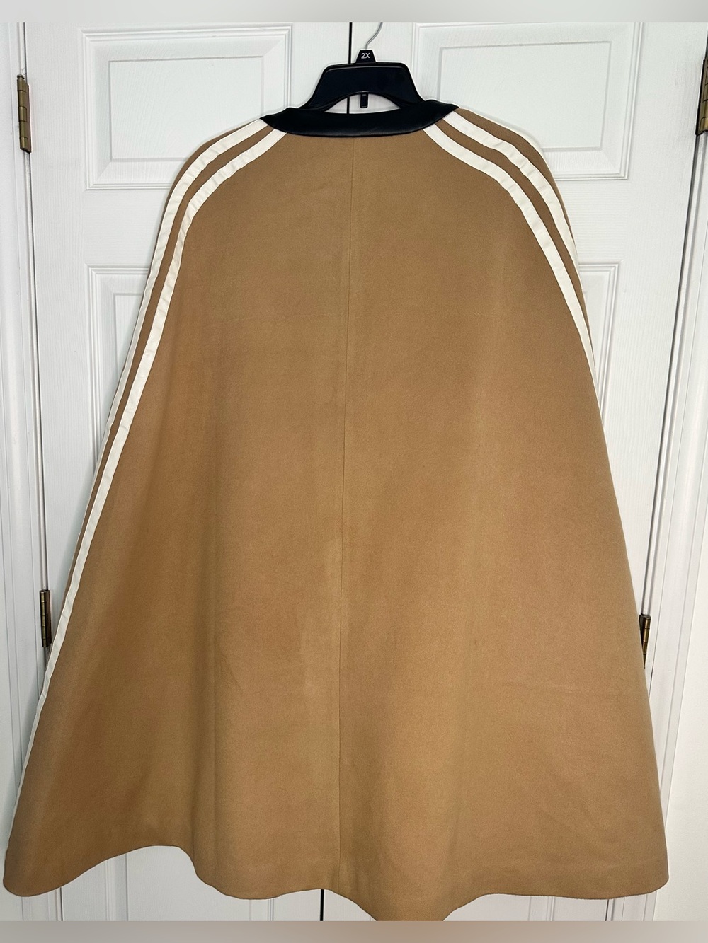 AKIRA Milan Street Style Poncho With Black Trim And White Stripes - Picture 5 of 12